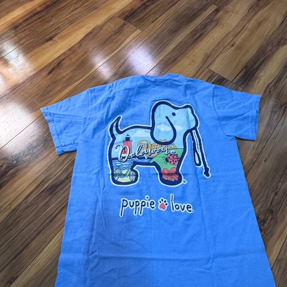 Puppy Love Tops - Puppie Love Blue Graphic Tee Delaware